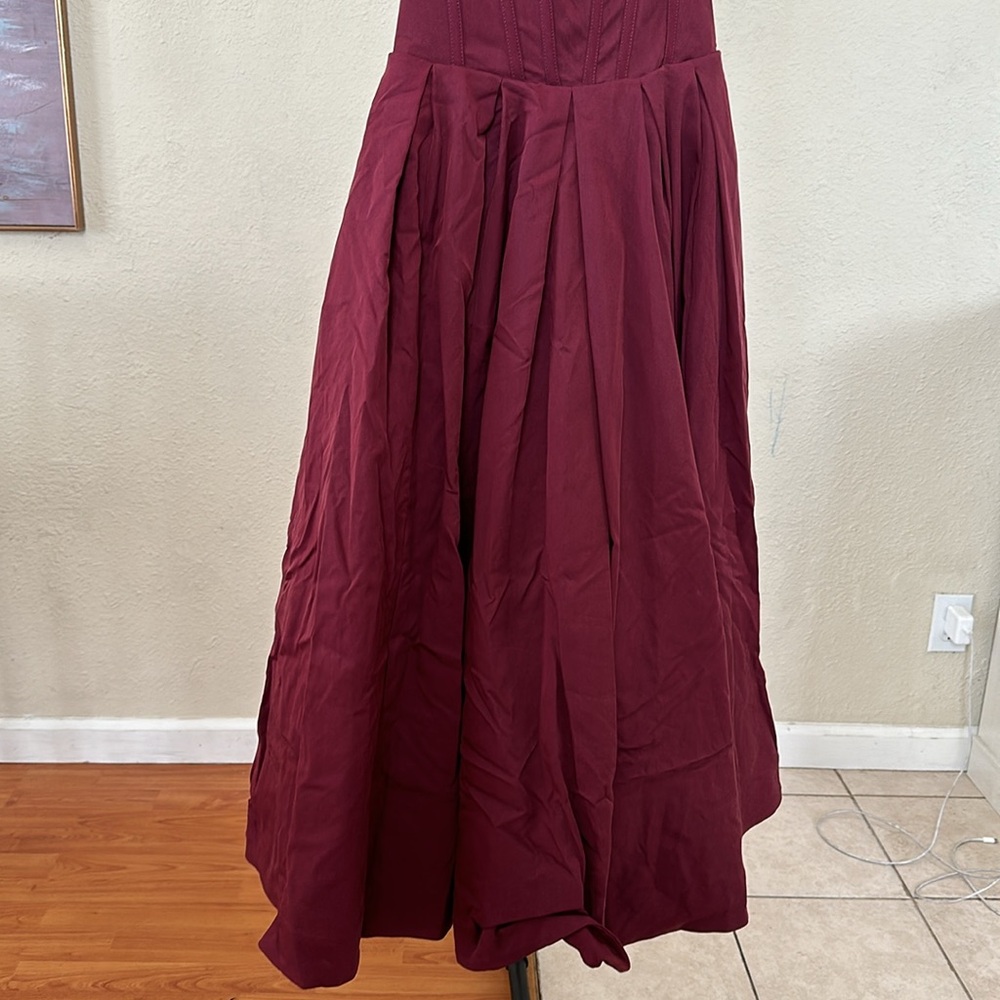 HOUSE OF CB 'Lady'‎ Wine Strapless Midi Dress NWOT SIZE L D-DD - Picture 10 of 14